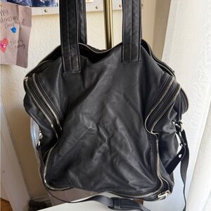 Alexander Wang Black Leather Tote Bag With Strap